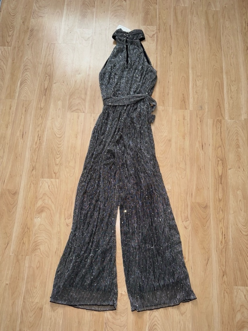 By Together Charcoal Sparkle Halter Jumpsuit - Picture 6 of 6